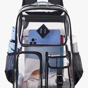Clear Black Trim Backpack